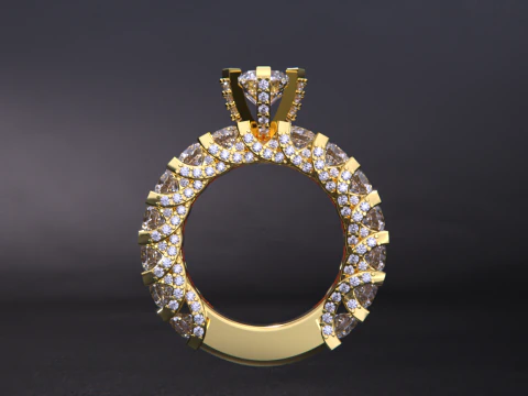 Solitaire Diamond Ring 3D Print Model