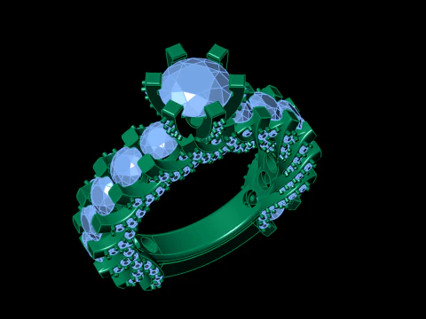 Solitaire Diamond Ring 3D Print Model