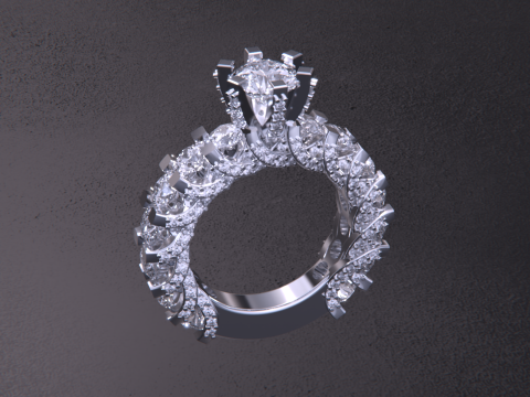 Solitaire Diamond Ring Modelo de Impressão 3D