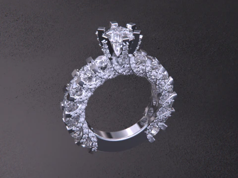 Solitaire Diamond Ring 3D Print Model