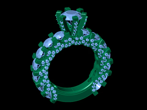Solitaire Diamond Ring 3D Print Model