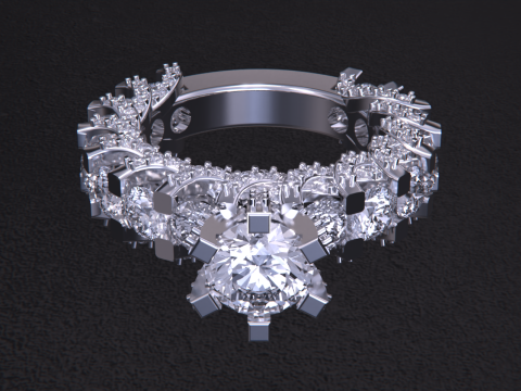 Solitaire Diamond Ring Modelo de Impressão 3D