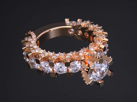 Solitaire Diamond Ring 3D Print Model