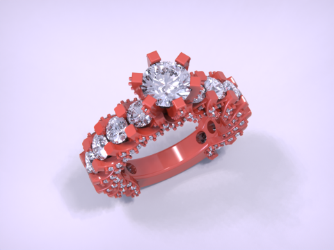 Solitaire Diamond Ring Modelo de Impressão 3D