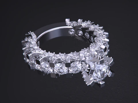 Solitaire Diamond Ring 3D Print Model