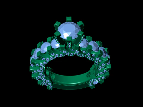 Solitaire Diamond Ring 3D Print Model