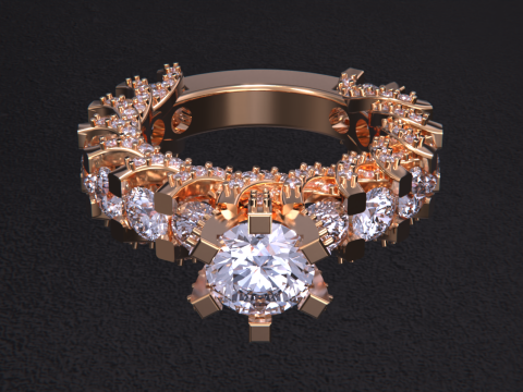 Solitaire Diamond Ring Modelo de Impressão 3D