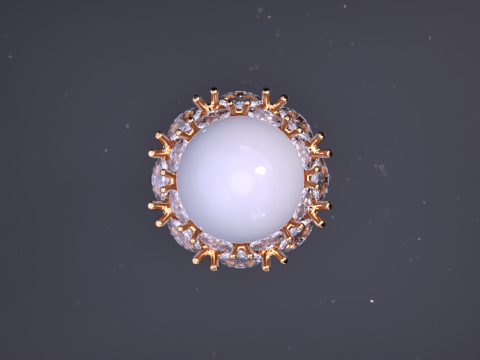 Pearl jewelry ring 3D Print Model