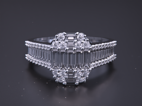 Emerald Cut Ring 3D-printmodel