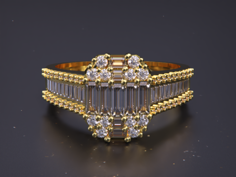 Emerald Cut Ring 3D-printmodel