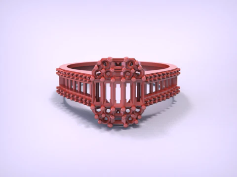 Emerald Cut Ring 3D Print Model