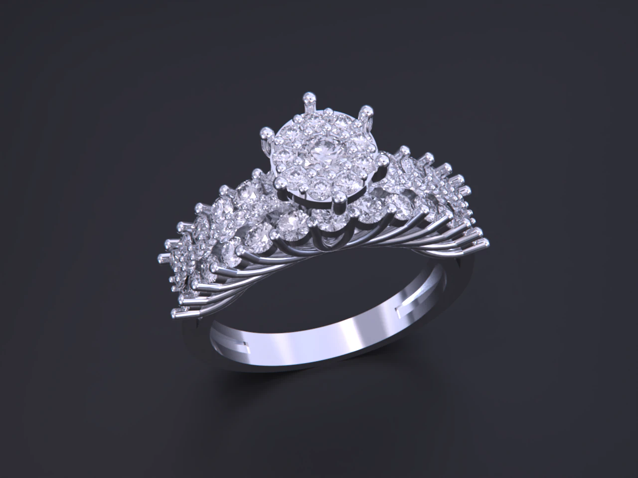 Solitaire Jewelry Ring 3D Print Model .c4d .max .obj .3ds .fbx .stl .blend 