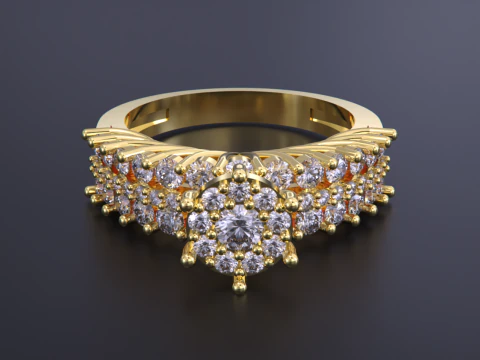 Solitaire Jewelry Ring 3D Print Model