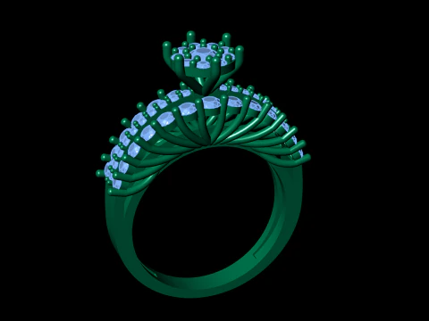 Solitaire Jewelry Ring 3D Print Model