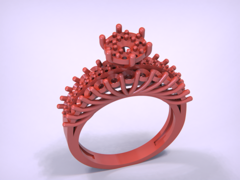 Solitaire Jewelry Ring 3D Print Model