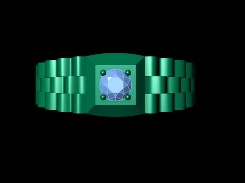 Signet Ring Diamond Link Style 3D Print Model