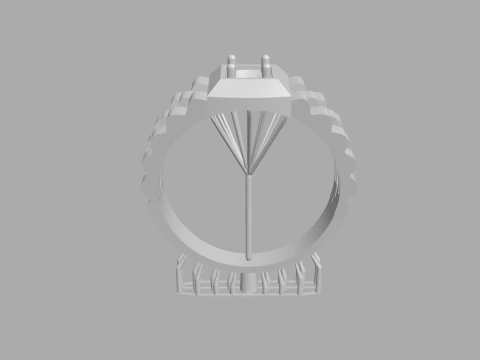 Signet Ring Diamond Link Style 3D Print Model