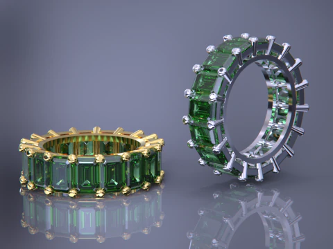 Emerald Ring 3D Print Model