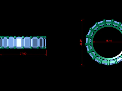 Emerald Ring 3D Print Model