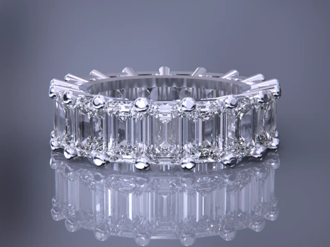 Emerald Ring 3D Print Model