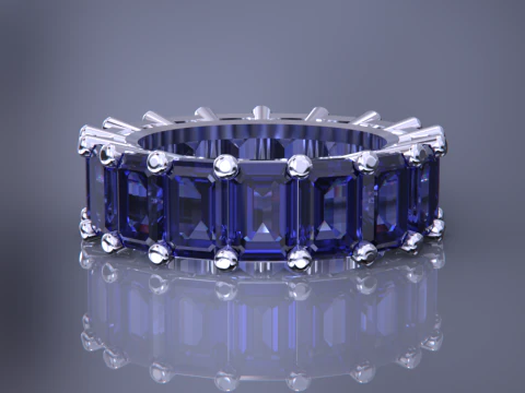 Emerald Ring 3D Print Model