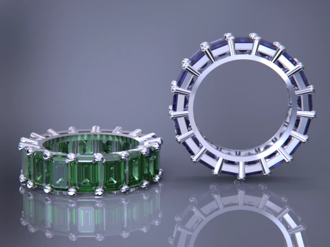 Emerald Ring 3D Print Model