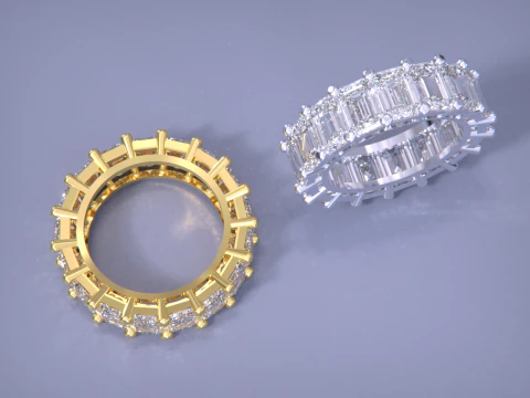 Emerald Ring 3D Print Model