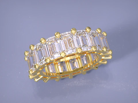 Emerald Ring 3D Print Model