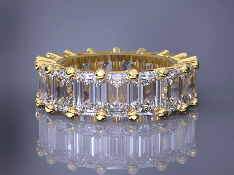 Emerald Ring 3D Print Model