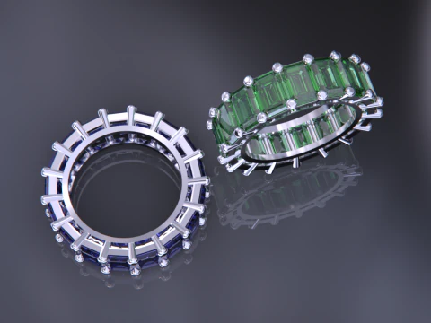 Emerald Ring 3D Print Model