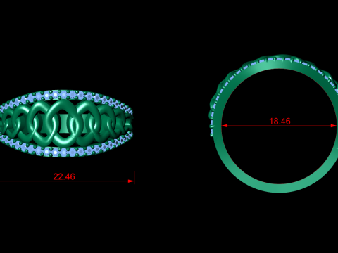 Cuban Chain Jewelry Ring Modèles 3D en vedette
