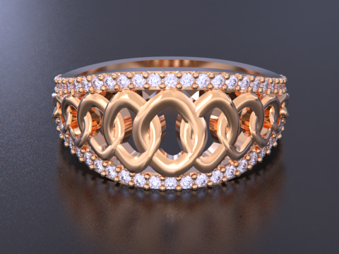 Cuban Chain Jewelry Ring Modèles 3D en vedette