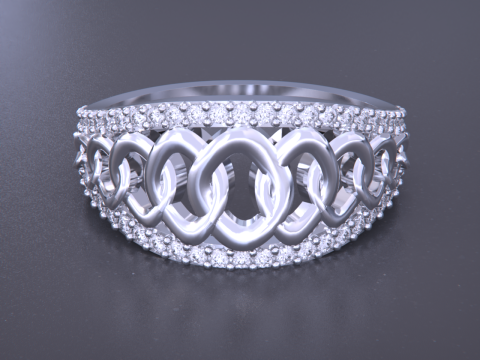 Cuban Chain Jewelry Ring Modèles 3D en vedette