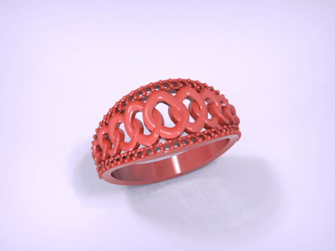 Cuban Chain Jewelry Ring Modèles 3D en vedette