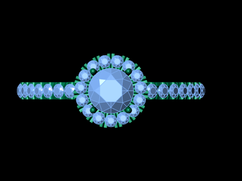 Solitaire Halo Diamond Ring 3D Print Model