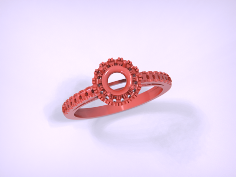 Solitaire Halo Diamond Ring 3D Print Model