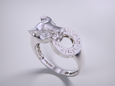 Panther Ring Versace Lightweight 3D Print Model