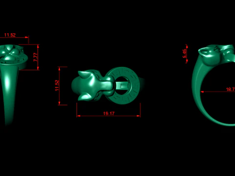 Panther Ring Versace Lightweight 3D Print Model