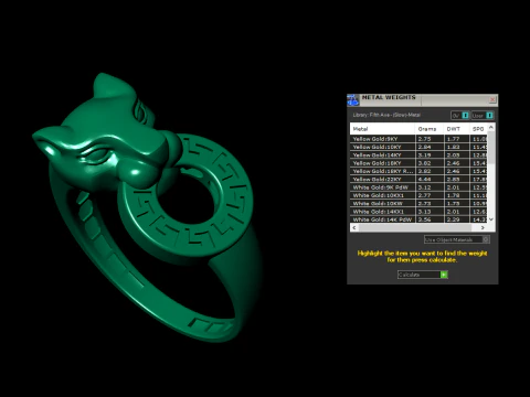 Panther Ring Versace Lightweight 3D Print Model