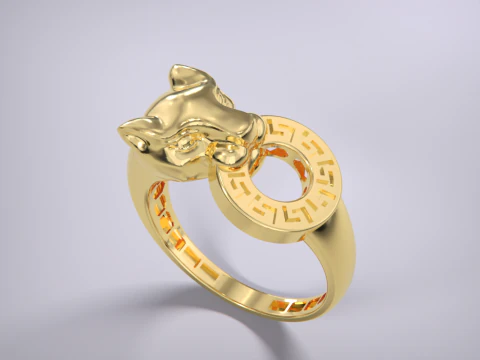 Panther Ring Versace Lightweight 3D Print Model