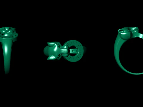 Panther Ring Versace Lightweight 3D Print Model