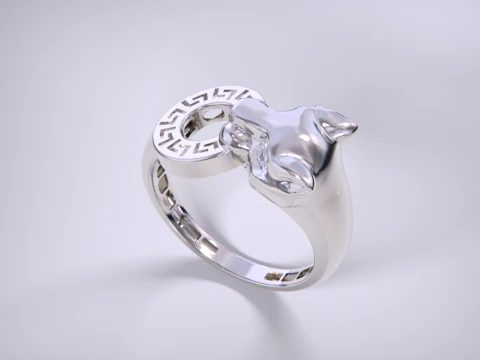 Panther Ring Versace Lightweight 3D Print Model