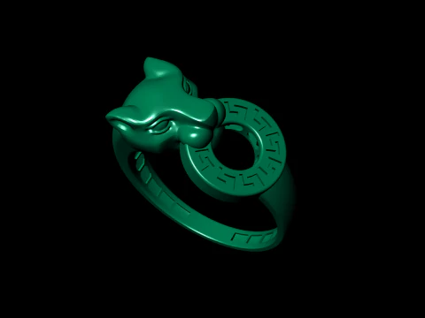 Panther Ring Versace Lightweight 3D Print Model