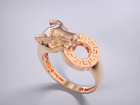 Panther Ring Versace Lightweight 3D Print Model