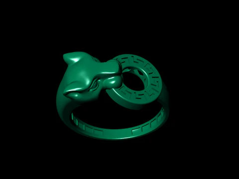 Panther Ring Versace Lightweight 3D Print Model
