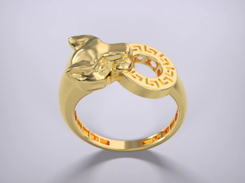 Panther Ring Versace Lightweight 3D Print Model