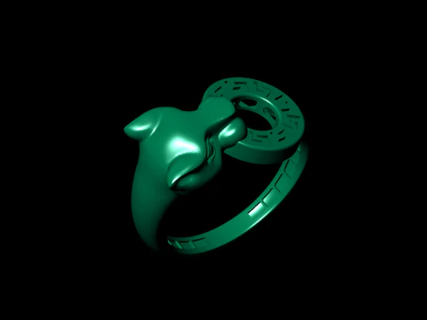 Panther Ring Versace Lightweight 3D Print Model
