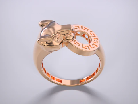 Panther Ring Versace Lightweight 3D Print Model