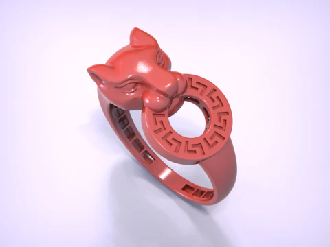 Panther Ring Versace Lightweight 3D Print Model
