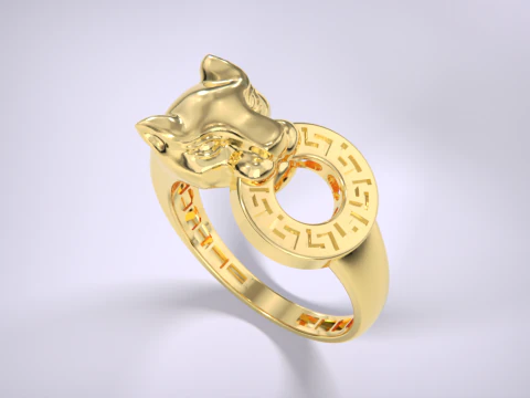 Panther Ring Versace Lightweight 3D Print Model